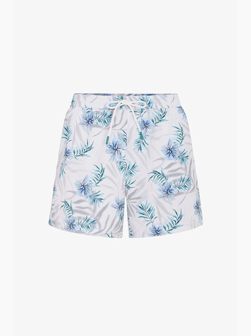 Short de bain homme fleuri penti Blanc - Kiabi