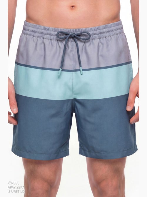 Short de bain homme mindful colour block à rayures penti - Kiabi Short de bain homme mindful colour block à rayures penti - Kiabi