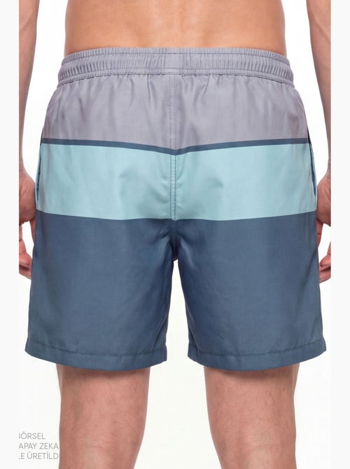Short de bain homme mindful colour block à rayures penti - Kiabi Short de bain homme mindful colour block à rayures penti - Kiabi