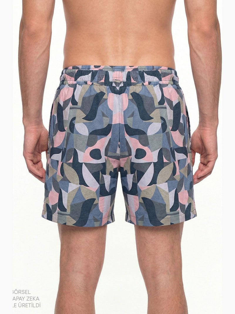 Short de bain homme mindfulness pattern penti Bleu marine - Kiabi