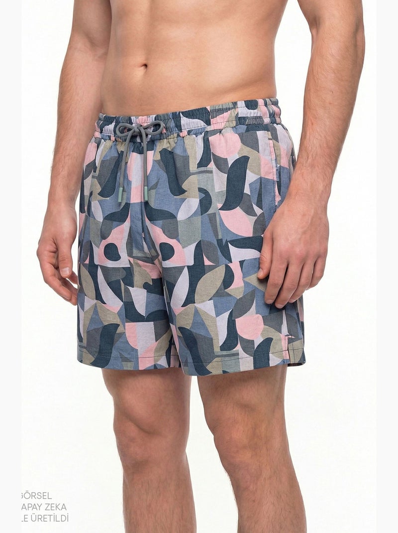 Short de bain homme mindfulness pattern penti Bleu marine - Kiabi