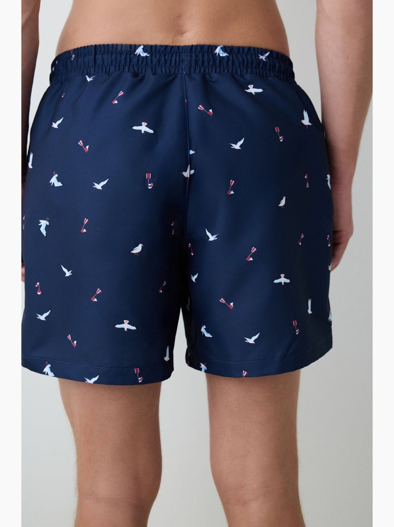 Short de bain homme seagull taille mi-haute penti Bleu marine - Kiabi