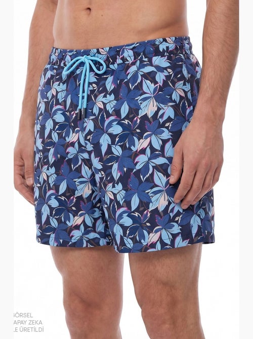 Short de bain homme surf view à motif feuilles penti - Kiabi Short de bain homme surf view à motif feuilles penti - Kiabi
