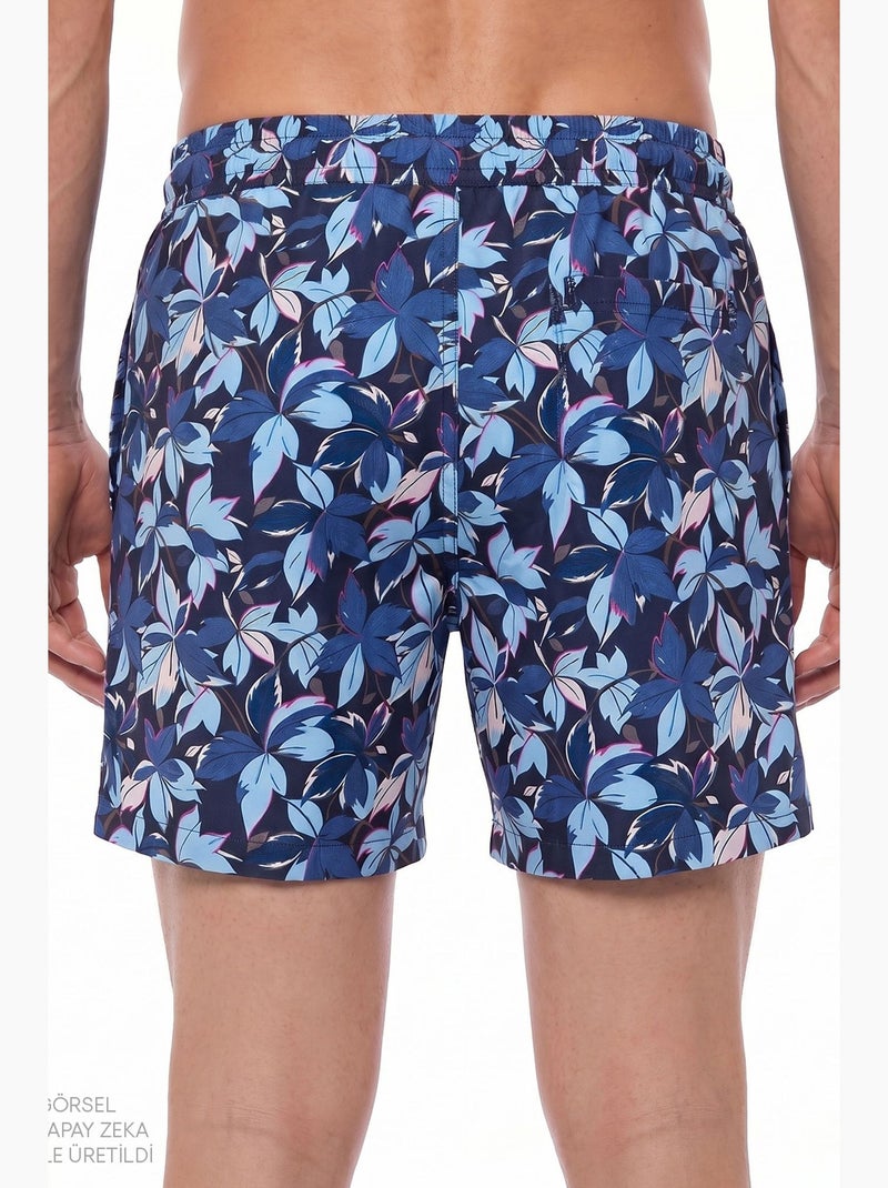 Short de bain homme surf view à motif feuilles penti Bleu marine - Kiabi