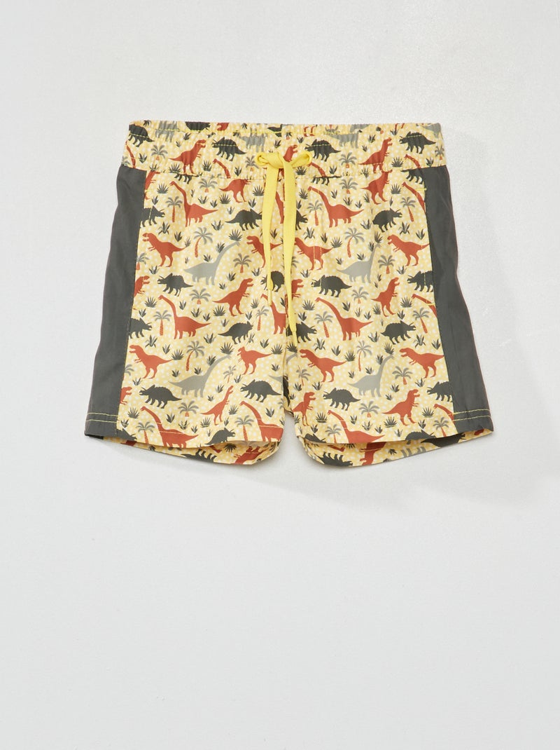Short de bain imprimé dinosaure Kaki/beige - Kiabi