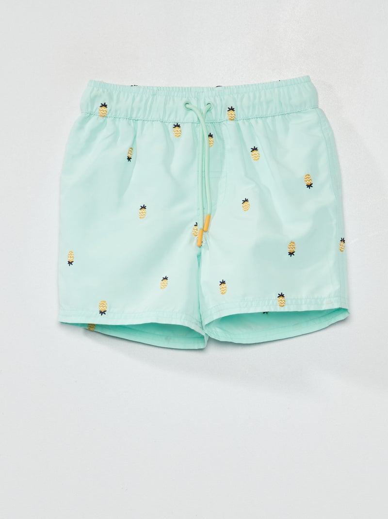 Short de bain motif 'ananas' Bleu - Kiabi