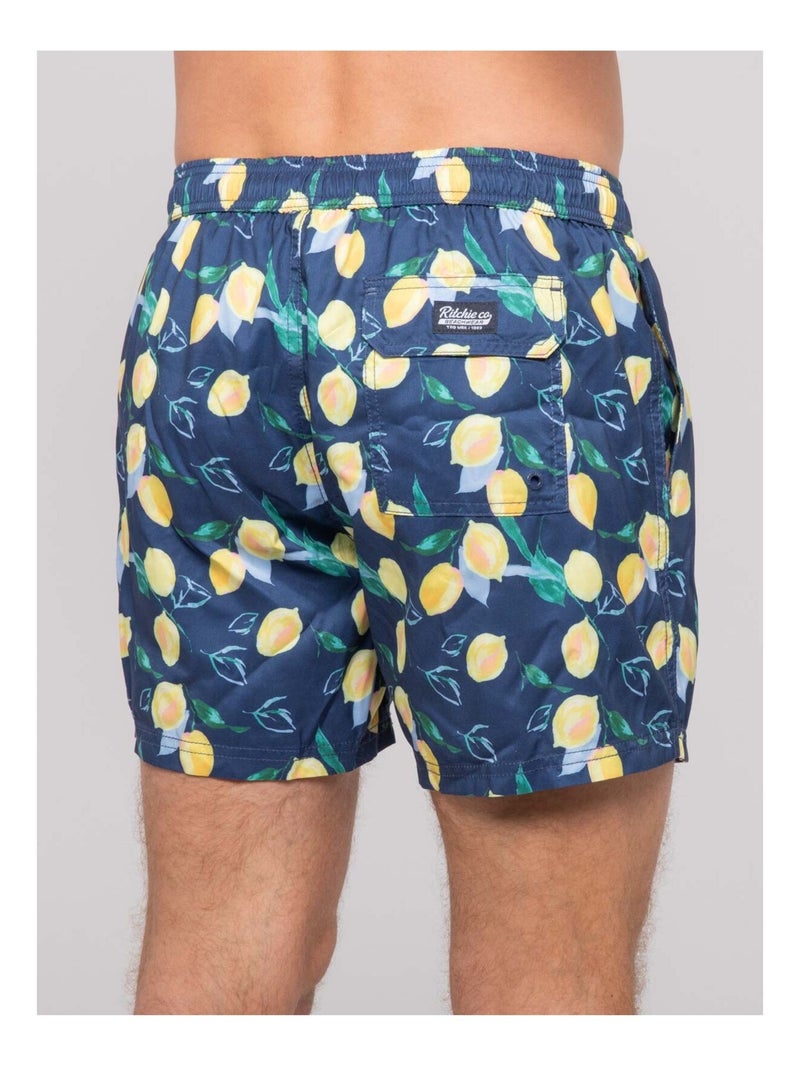 Short de bain motifs GALICO Bleu marine - Kiabi