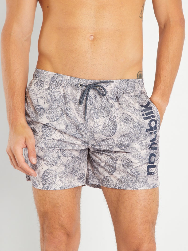 Short de bain 'No publik' Rose/gris - Kiabi