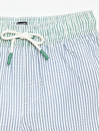 Short de bain rayé avec cordons de serrage