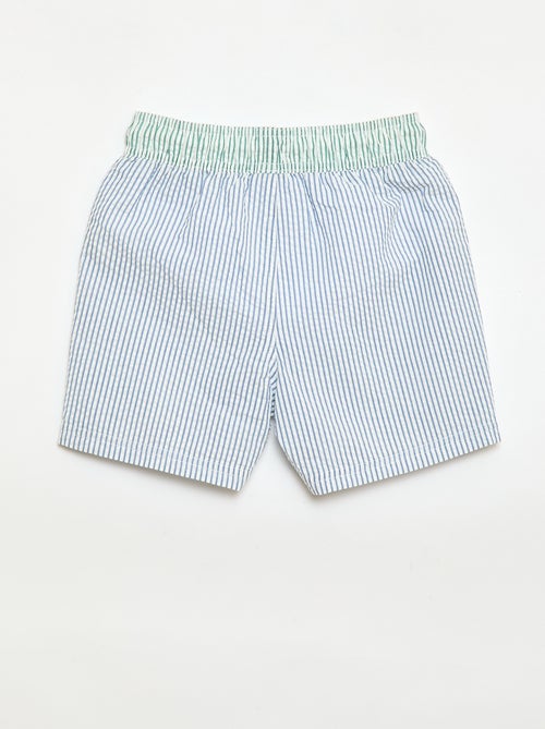 Short de bain rayé avec cordons de serrage - Kiabi
