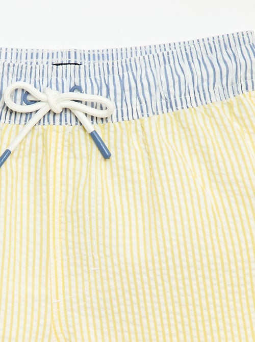 Short de bain rayé avec cordons de serrage - Kiabi