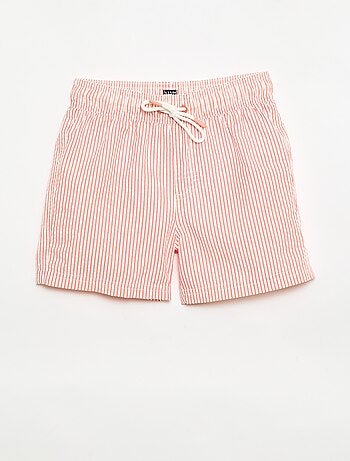 Short de bain rayé avec cordons de serrage