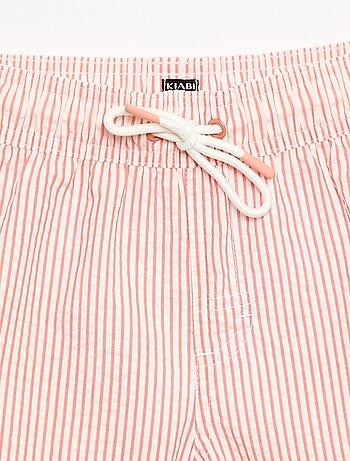 Short de bain rayé avec cordons de serrage