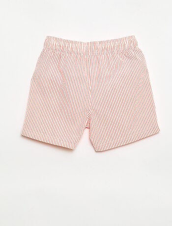 Short de bain rayé avec cordons de serrage