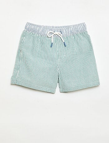 Short de bain rayé avec cordons de serrage