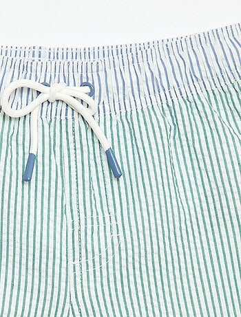 Short de bain rayé avec cordons de serrage