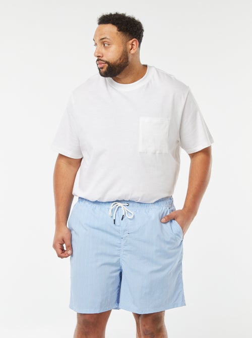 Short de bain rayé en seersucker - Kiabi