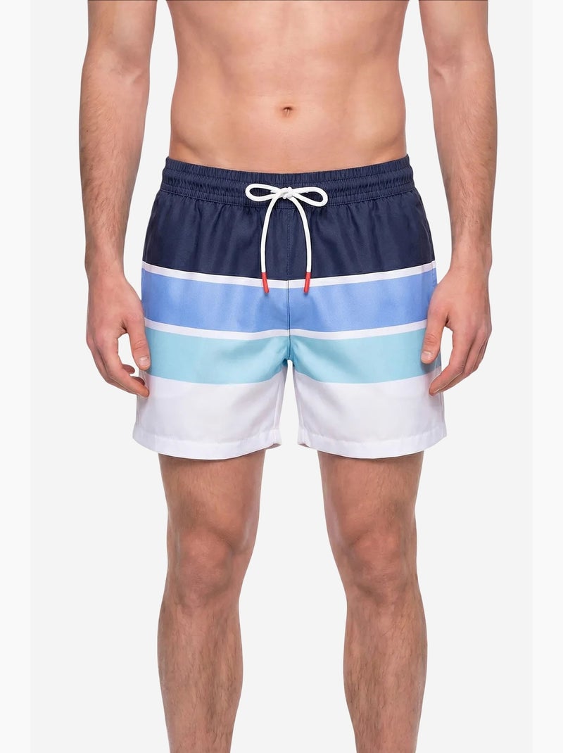 Short de bain rayé homme penti Bleu marine - Kiabi