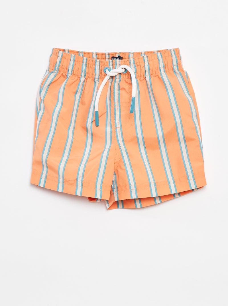 Short de bain rayé ORANGE - Kiabi