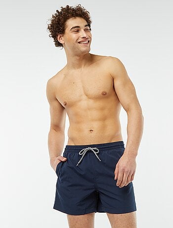 Short de bain uni avec cordons