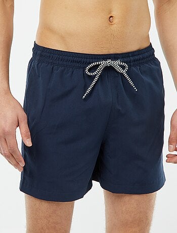 Short de bain uni avec cordons