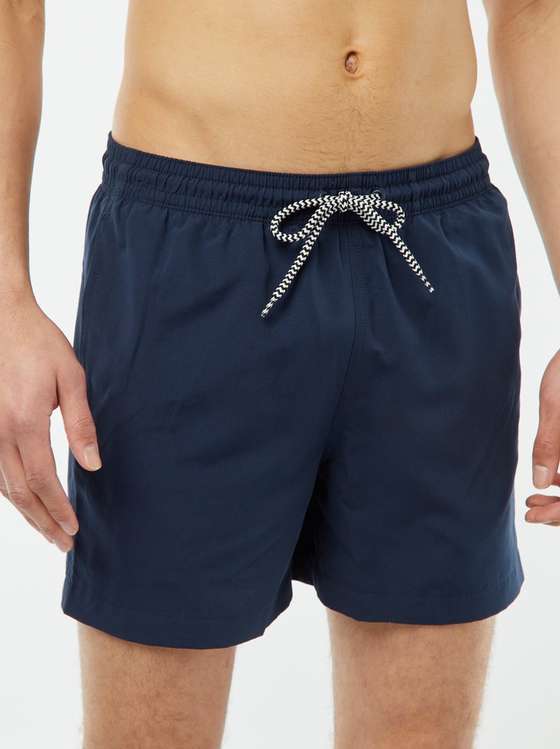 Short de bain uni avec cordons BLEU - Kiabi
