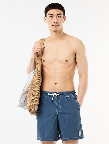 Short de bain uni avec poches
