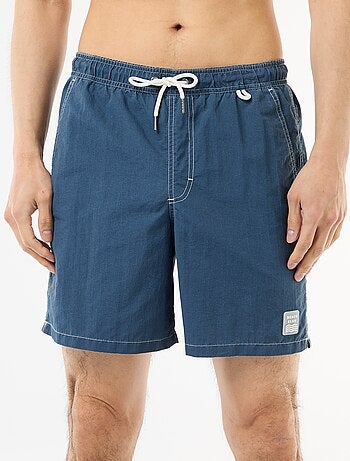Short de bain uni avec poches