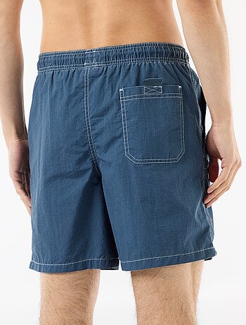 Short de bain uni avec poches