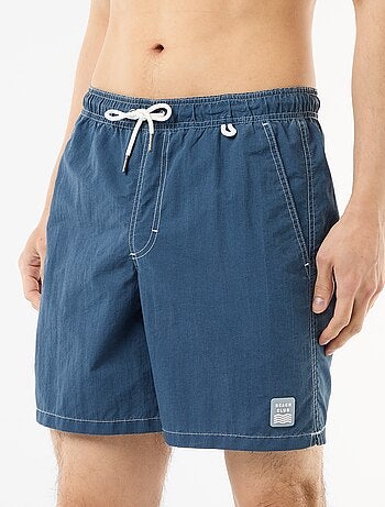 Short de bain uni avec poches