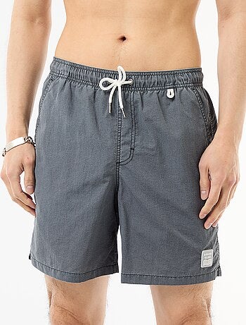 Short de bain uni avec poches