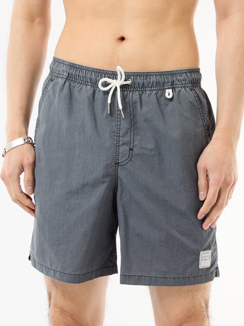 Short de bain uni avec poches - Kiabi