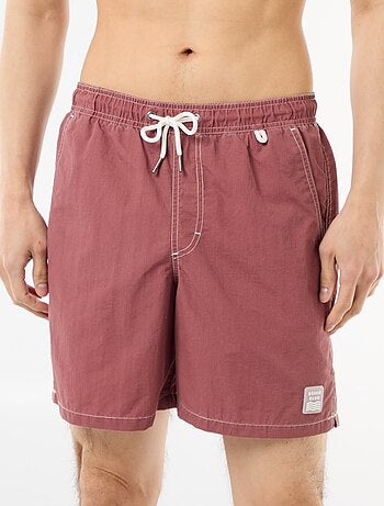Short de bain uni avec poches