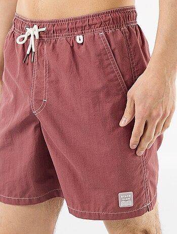 Short de bain uni avec poches