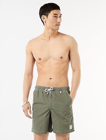 Short de bain uni avec poches