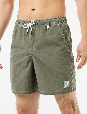 Short de bain uni avec poches