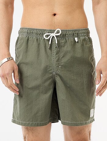 Short de bain uni avec poches