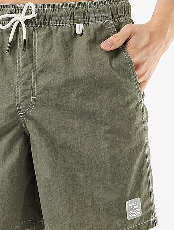 Short de bain uni avec poches