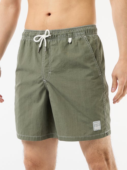 Short de bain uni avec poches - Kiabi