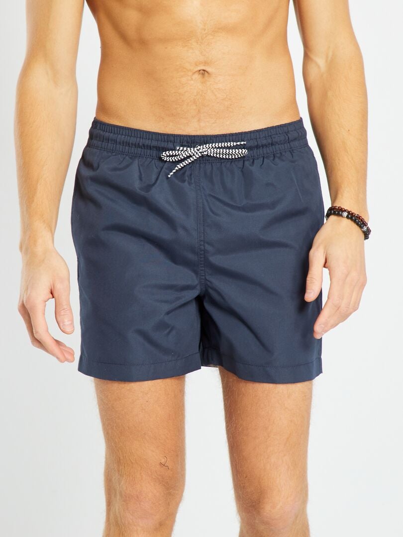 Short de bain uni bleu marine - Kiabi