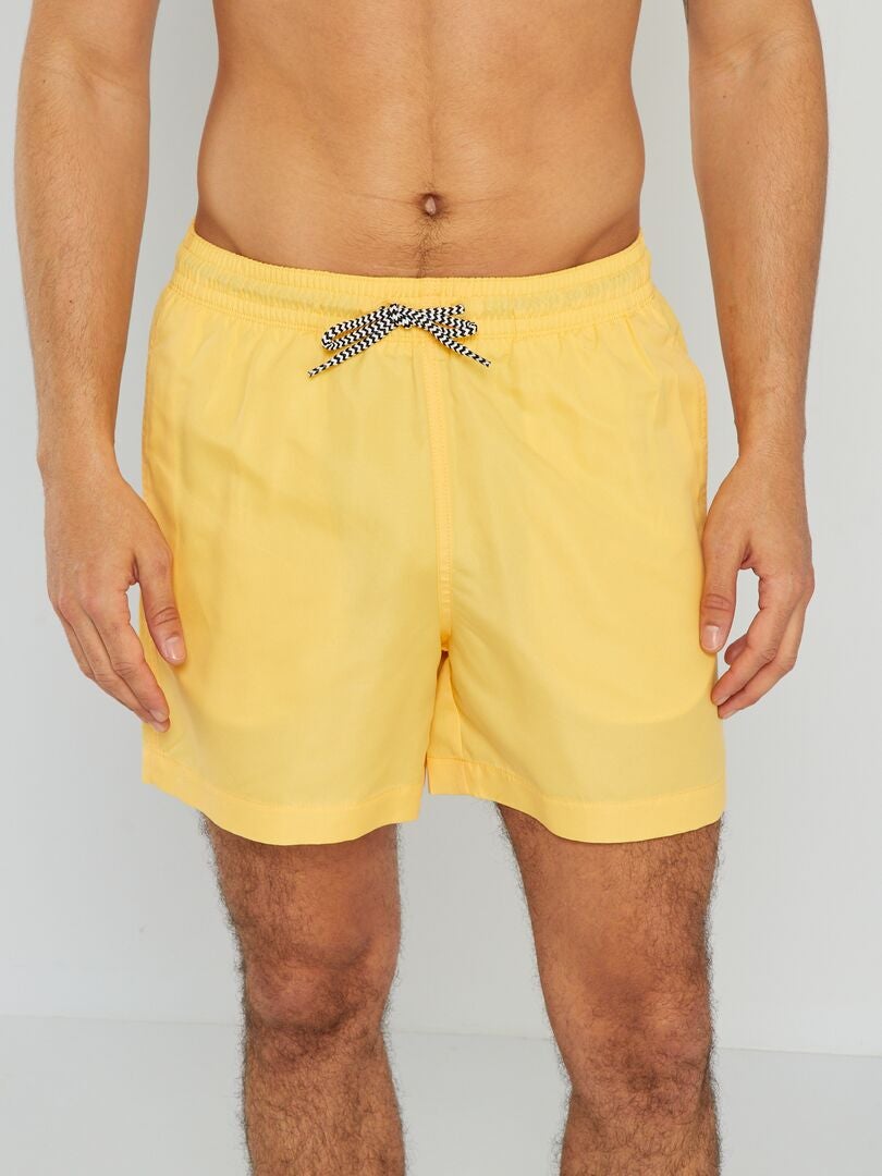 Short de bain uni Jaune - Kiabi