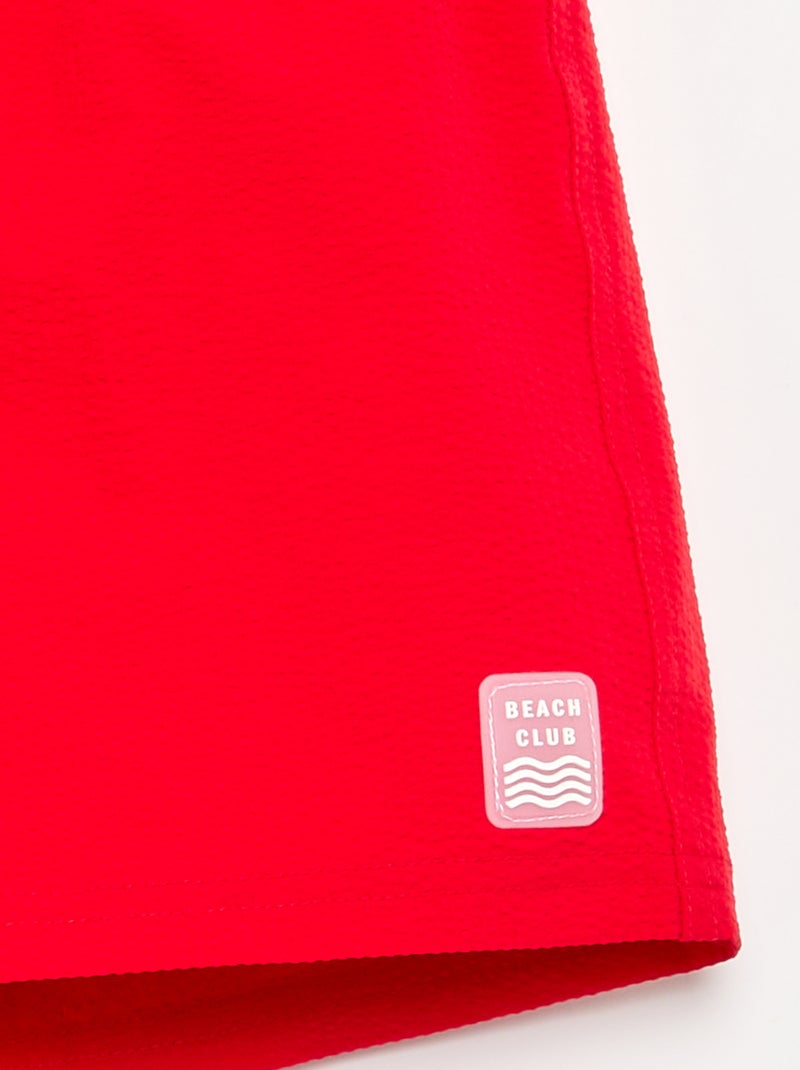 Short de bain uni Rouge - Kiabi