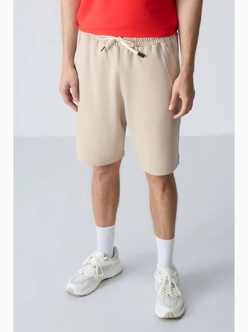 Short de jogging coton mélangé tommy Beige argile - Kiabi