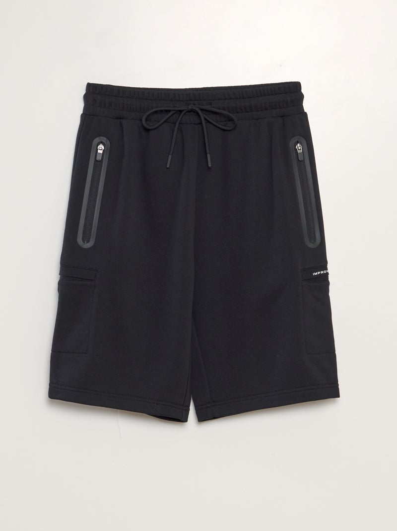 Short de jogging façon french terry noir - Kiabi