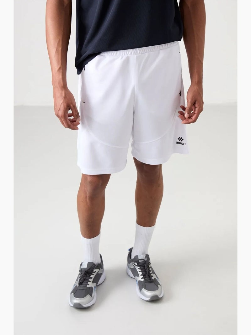Short de jogging uni maille tommy Blanc - Kiabi