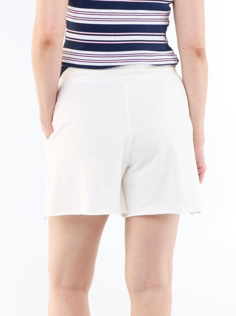 Short de maternité en french terry Blanc - Kiabi