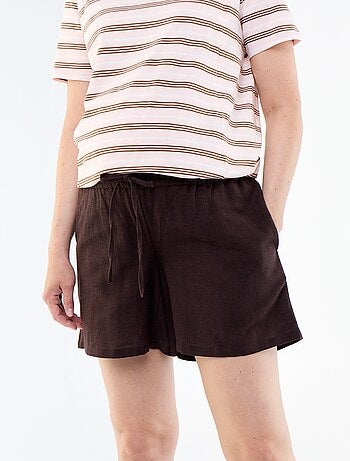 Short de maternité en lin imprimé