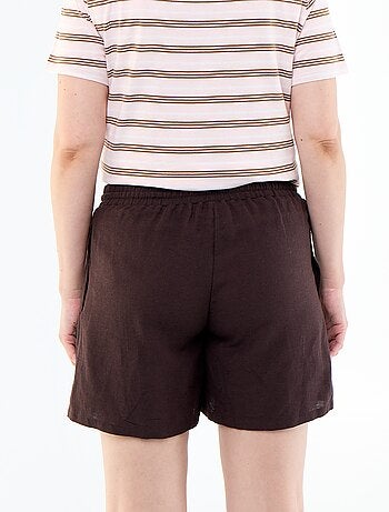 Short de maternité en lin imprimé
