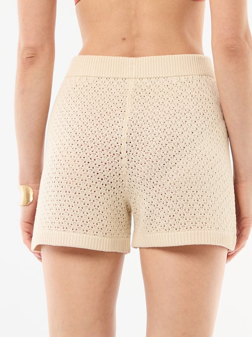 Short de plage en maille crochet - Kiabi