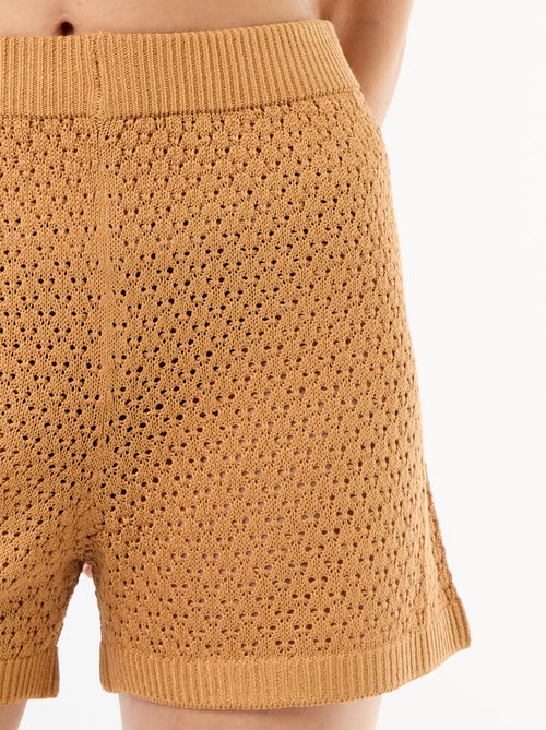 Short de plage en maille crochet - Kiabi